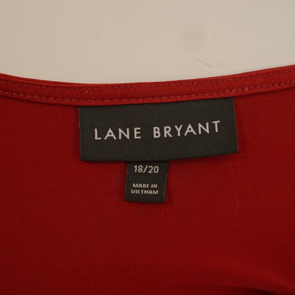 Lane Bryant V-Neck Wrap Red Shift Flutter Sleeve … - image 8